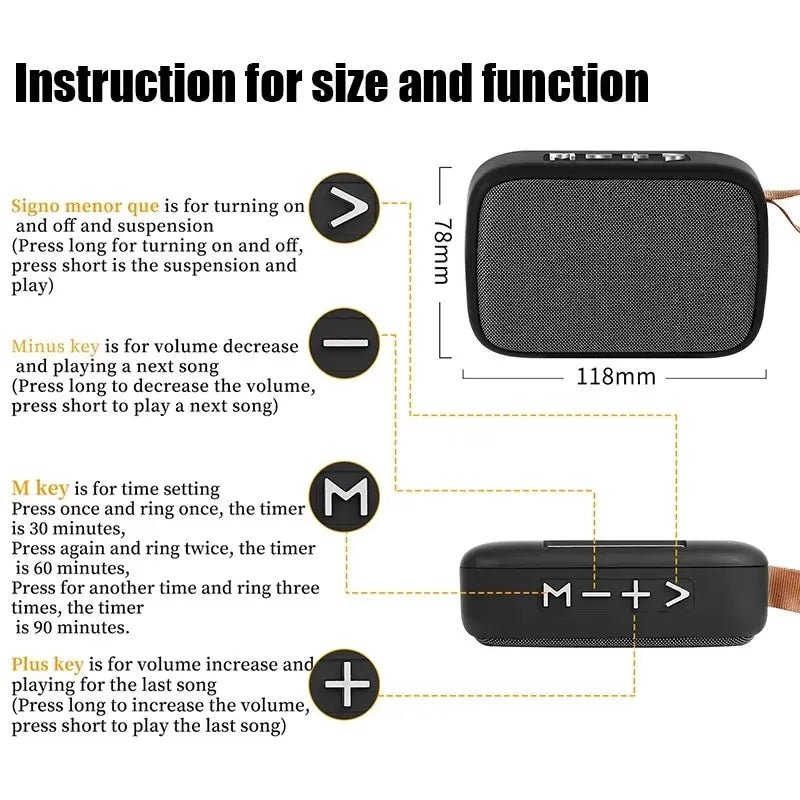 Altavoz estéreo portátil Bluetooth 5.0 para exteriores