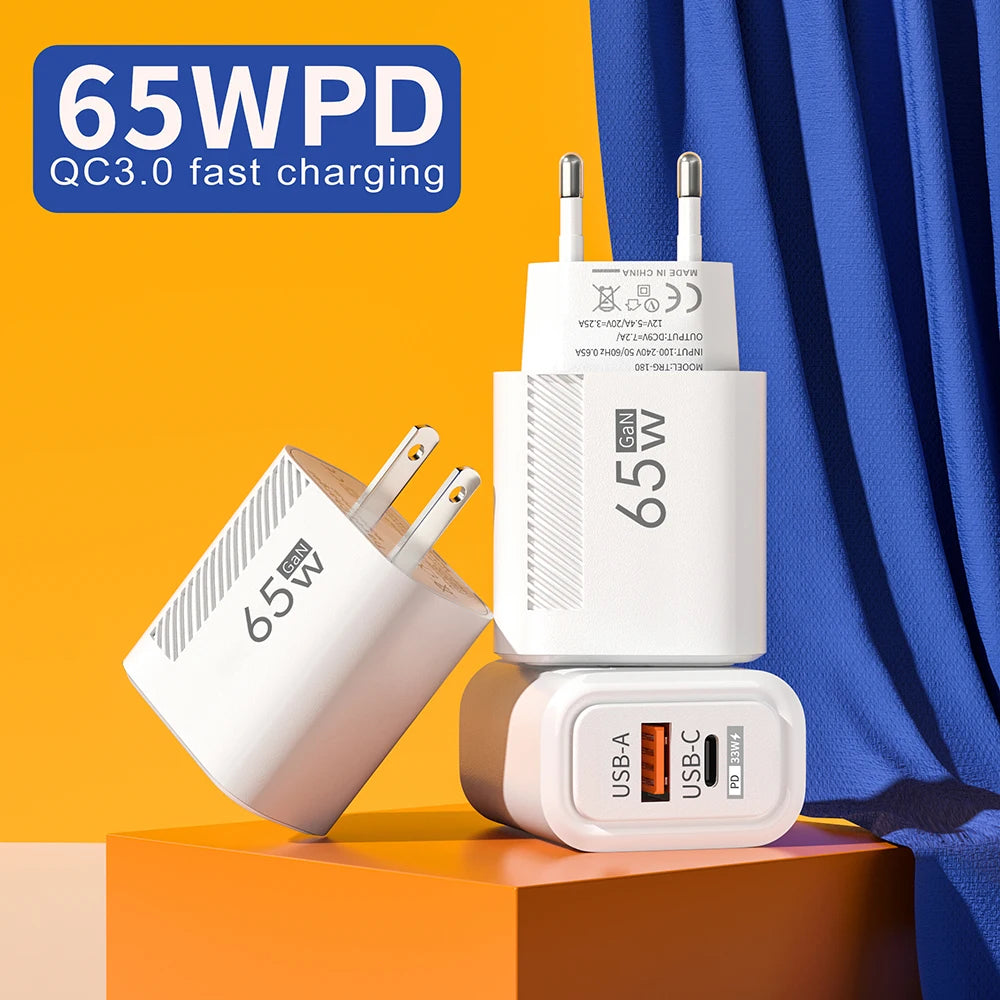 Adaptador de carga rápida USB-C GaN de 65W | cargador Huawei