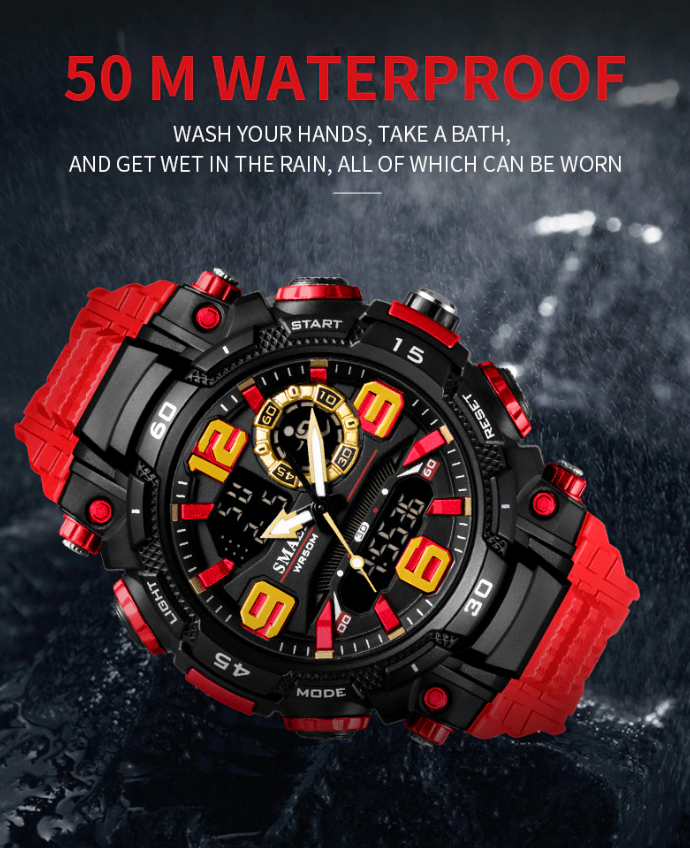 Men's 5ATM Digital-Analog Sports Watch