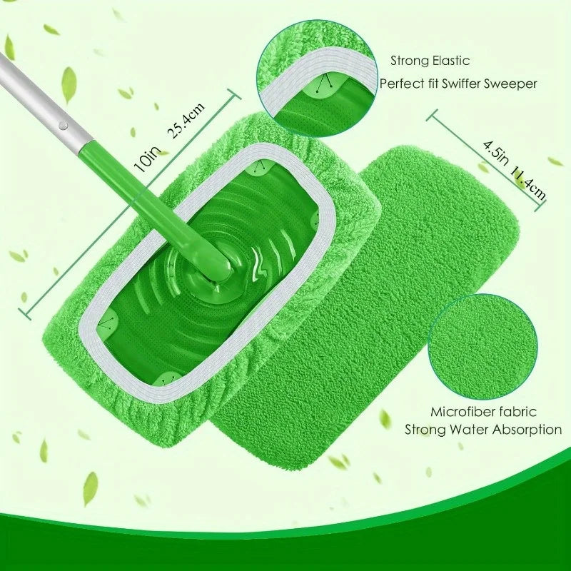 4 Reusable High-Absorbency Mop Cleaning Pads