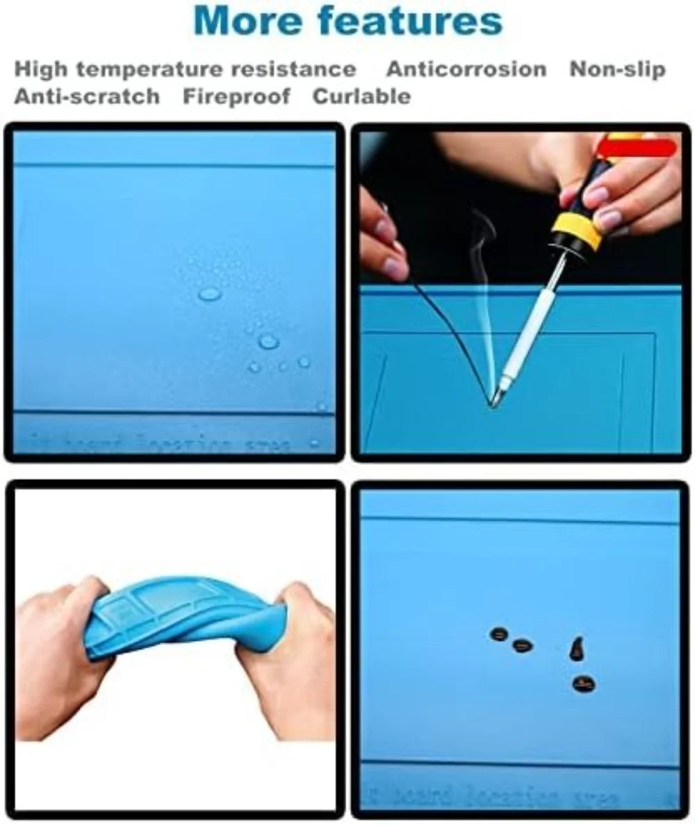 Heat-Resistant Magnetic Silicone Soldering Work Mat