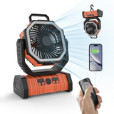 Rechargeable Camping Fan with LED Light & Power Bank