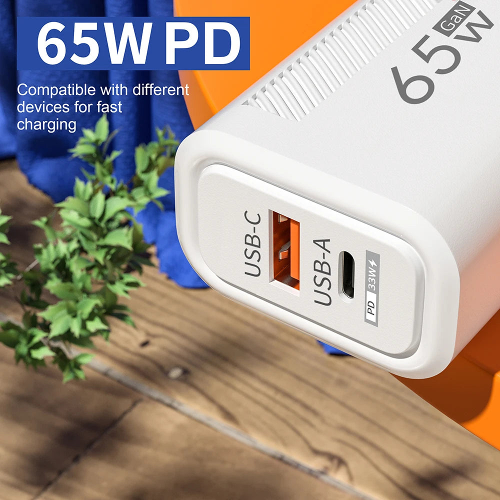 Adaptador de carga rápida USB-C GaN de 65W | cargador Huawei