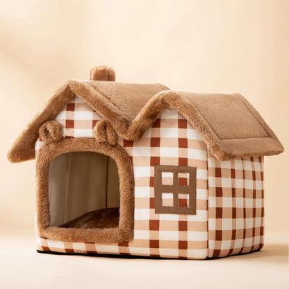 Miya Mie Foldable Cozy Pet House Bed for Cats, Puppies & Small Dogs
