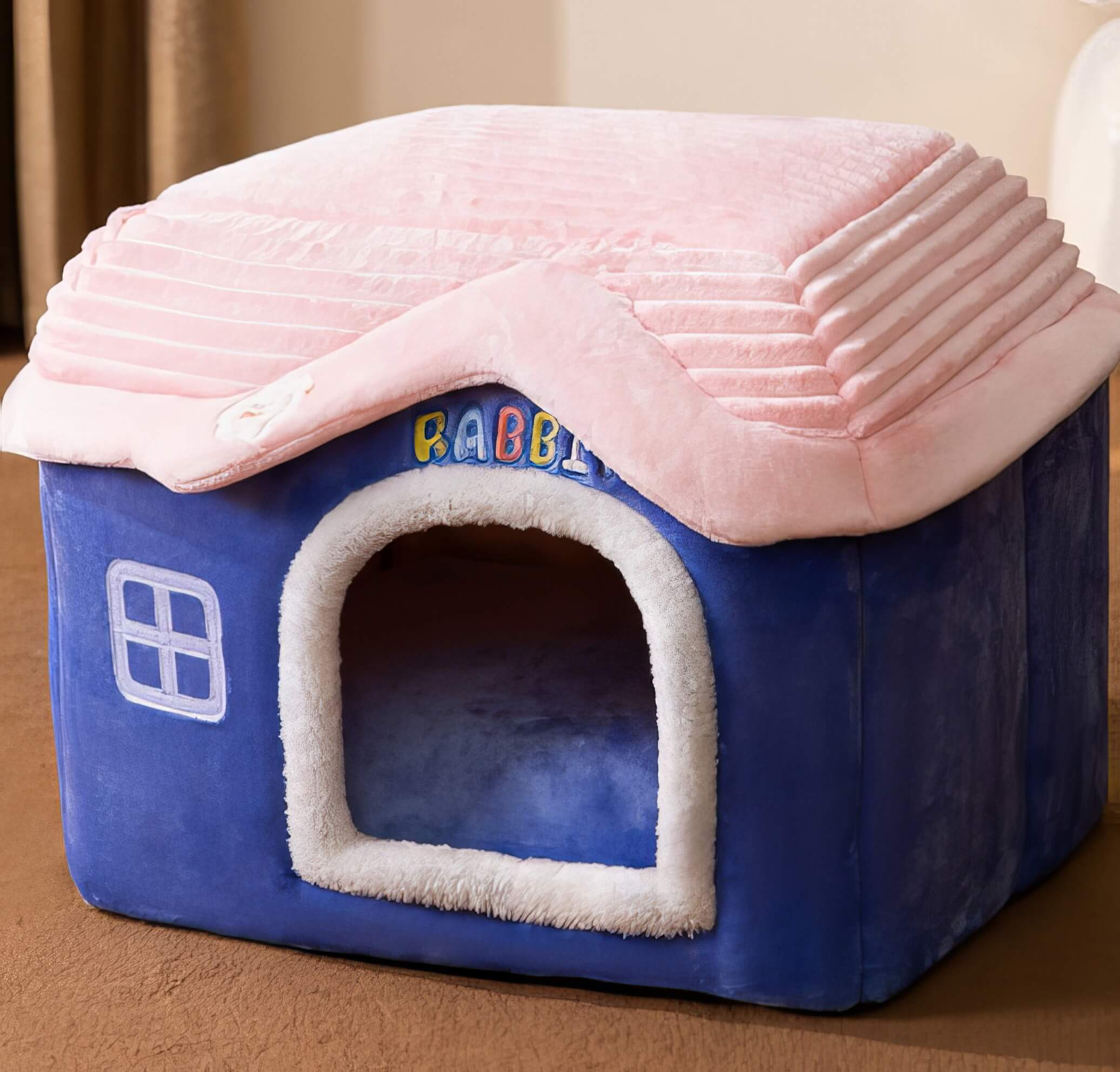 Miya Mie Foldable Cozy Pet House Bed for Cats, Puppies & Small Dogs
