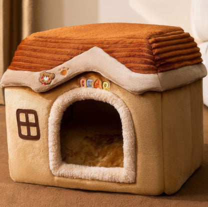 Miya Mie Foldable Cozy Pet House Bed for Cats, Puppies & Small Dogs