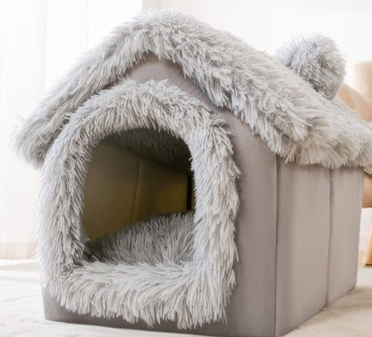 Miya Mie Foldable Cozy Pet House Bed for Cats, Puppies & Small Dogs