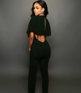 Cloak Jumpsuit, Loose Fit, Backless Design