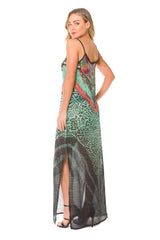 African-Inspired Open-Back Maxi Dress