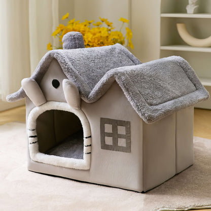 Miya Mie Foldable Cozy Pet House Bed for Cats, Puppies & Small Dogs