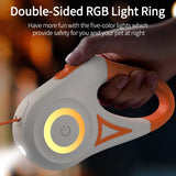 ROJECO 5M LED ausziehbare Hundeleine – Leuchtende Laufleine für Hunde & Welpen
