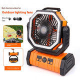 Rechargeable Camping Fan with LED Light & Power Bank
