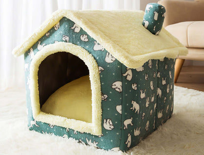 Miya Mie Foldable Cozy Pet House Bed for Cats, Puppies & Small Dogs