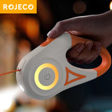 ROJECO 5M LED ausziehbare Hundeleine – Leuchtende Laufleine für Hunde & Welpen