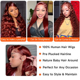 Reddish Brown Body Wave Human Hair Lace Wig