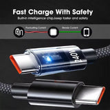 240W Nylon USB-C Cable with LED Display