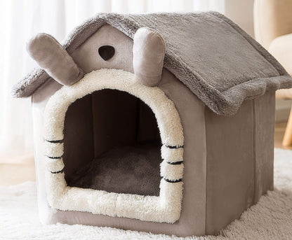 Miya Mie Foldable Cozy Pet House Bed for Cats, Puppies & Small Dogs