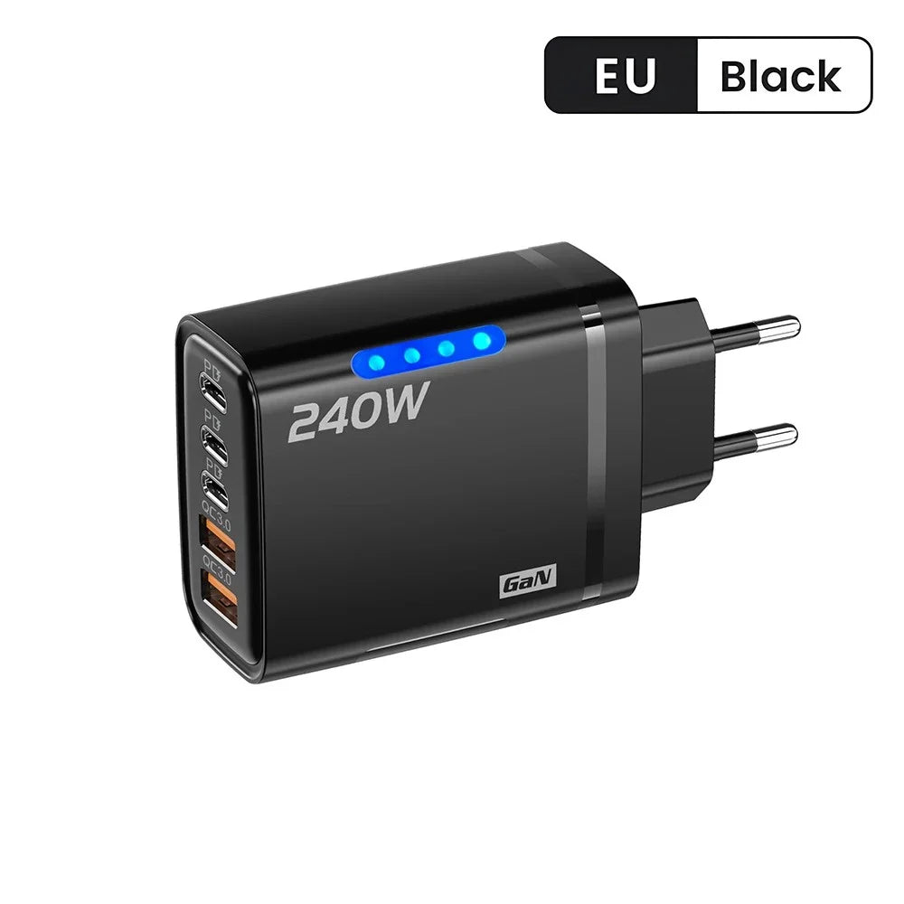 240W 5-in-1 GaN USB-C Wandladegerät