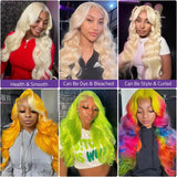 613 Blonde Body Wave Echthaarperücke mit HD-Spitze