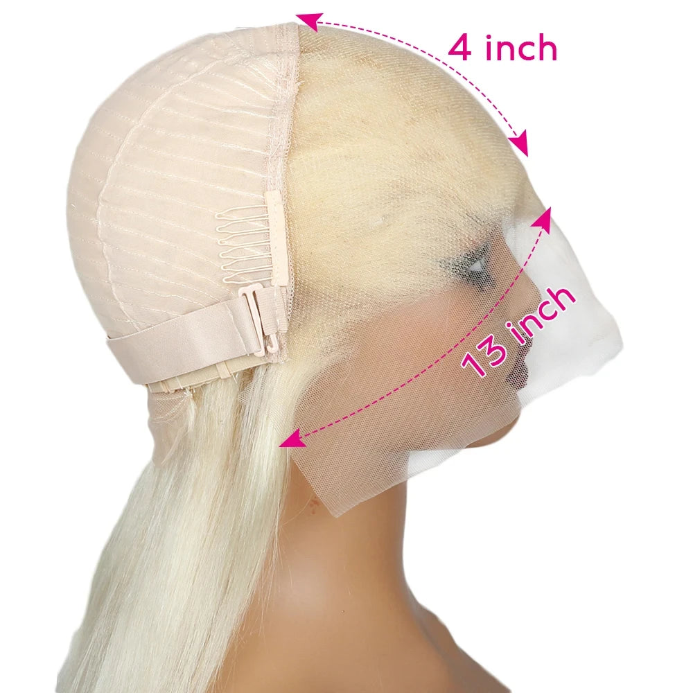 613 Blonde Body Wave Echthaarperücke mit HD-Spitze
