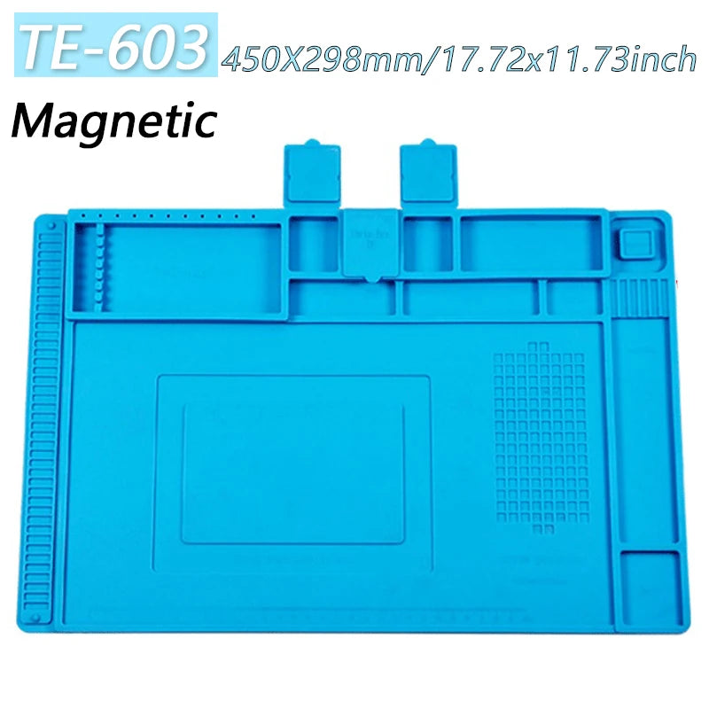 Heat-Resistant Magnetic Silicone Soldering Work Mat