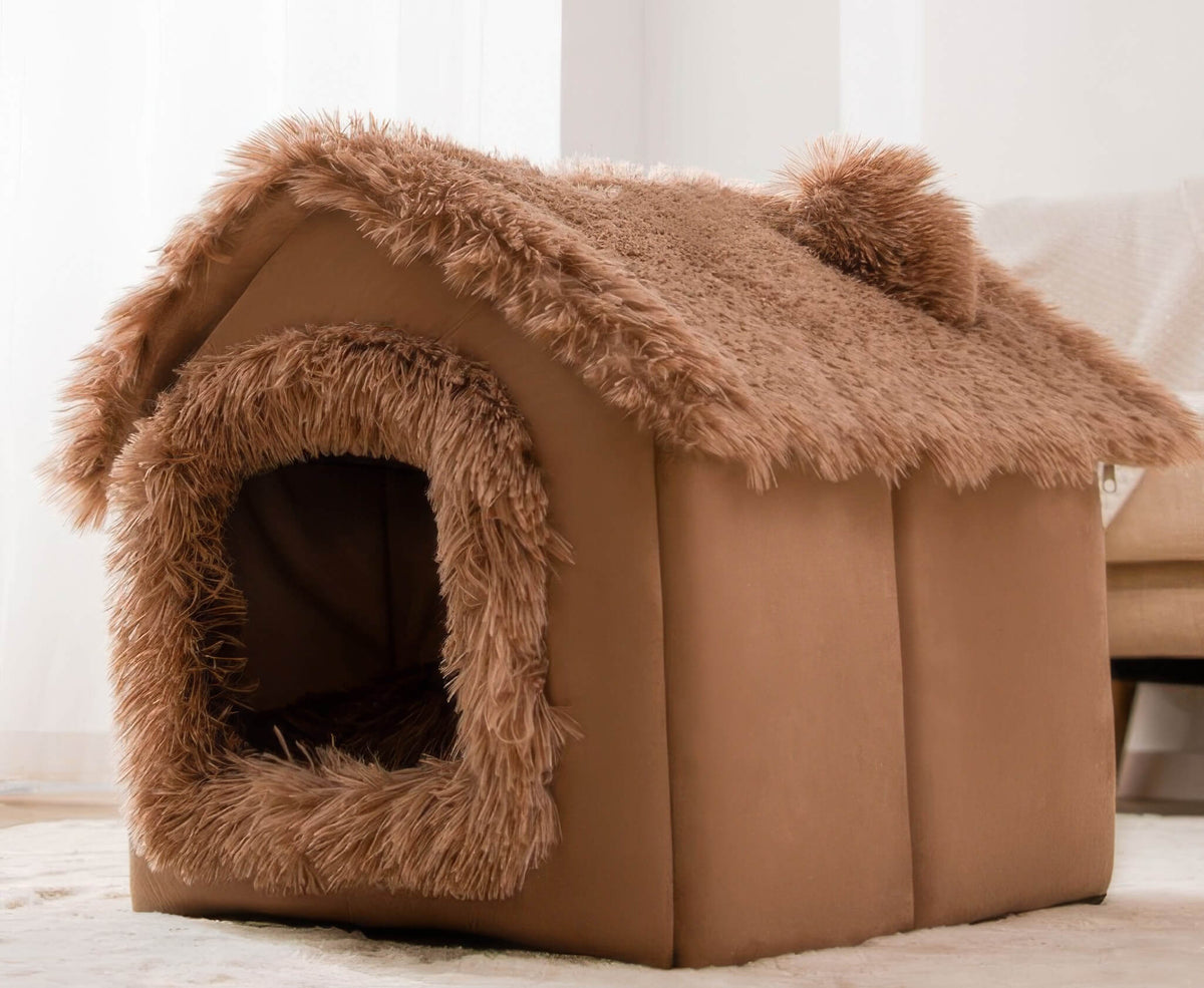 Miya Mie Foldable Cozy Pet House Bed for Cats, Puppies & Small Dogs