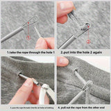 Herramienta flexible de clip con resorte para enhebrar cordones