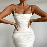 Iliya Sexy Backless Dress - Slim Fit White Bodycon 28456