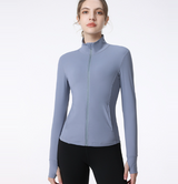 Women's Long Sleeve Zip Sports Jacket for Yoga & Running