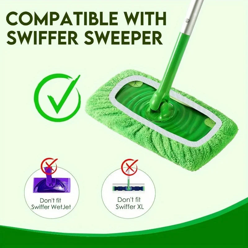4 Reusable High-Absorbency Mop Cleaning Pads