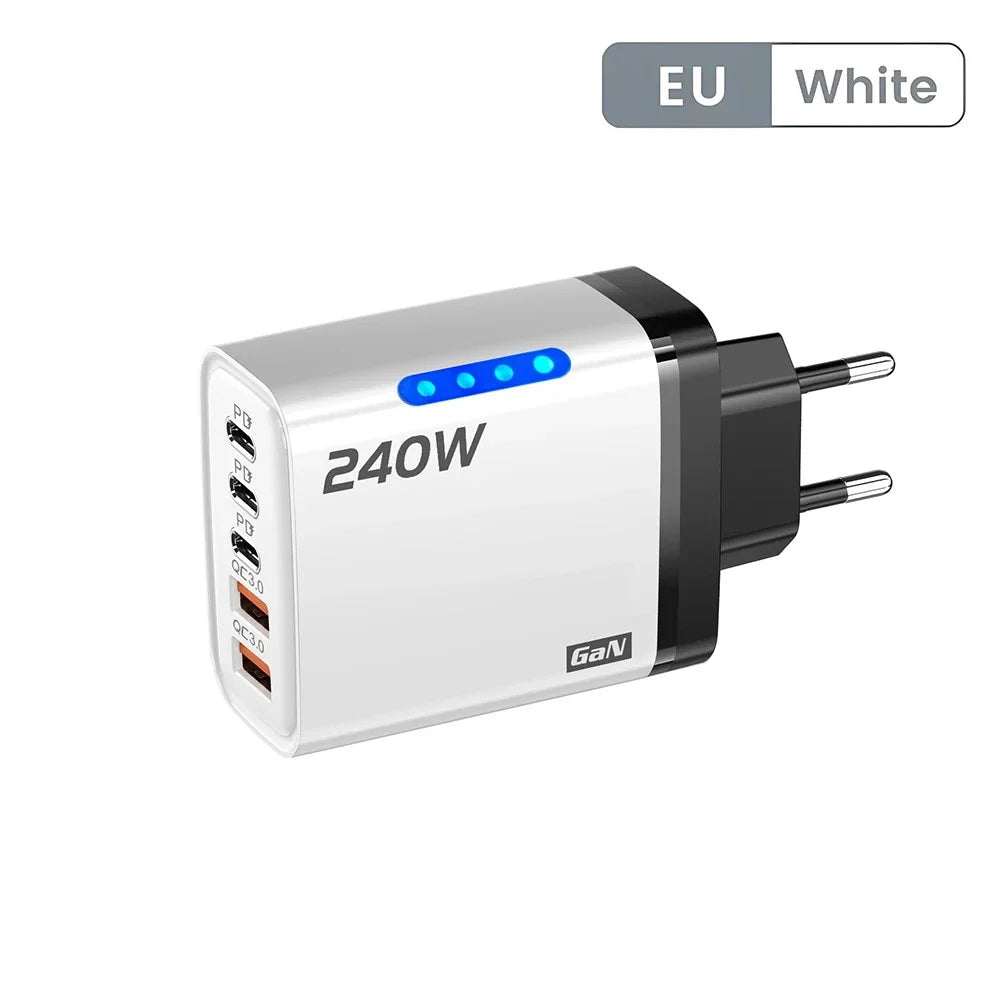 240W 5-in-1 GaN USB-C Wandladegerät