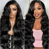 Peluca de cabello humano HD con encaje y ondas cuerpo de 40 pulgadas