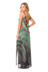African-Inspired Open-Back Maxi Dress