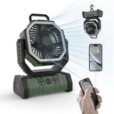 Rechargeable Camping Fan with LED Light & Power Bank