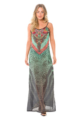 African-Inspired Open-Back Maxi Dress